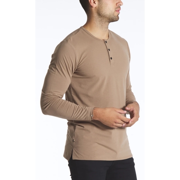 NWT* Cuts Clothing Henley Split-Hem, Size XXLarge, Color Saddle - Picture 2 of 13